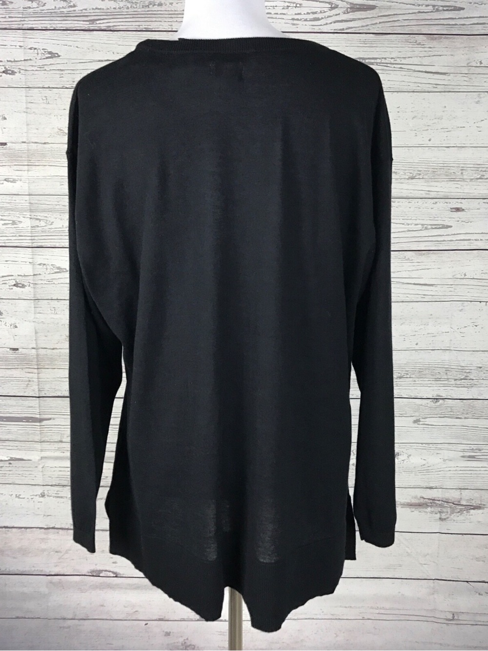 crown & ivy Black Pom Pom Crewneck Sweater Size 2X - Picture 5 of 8